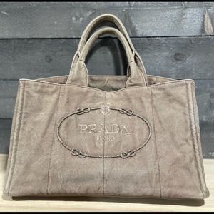 Prada Canapa Brown Denim Large